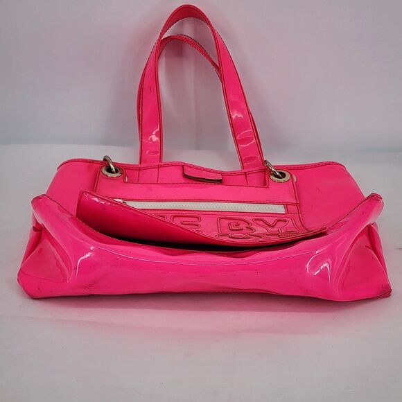 See by Chloe Neon Pink Patent Leather Tote Bag with Hanging Pouch - Picture 6 of 16